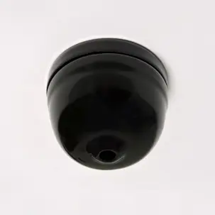 Schwarze Napoli-Porzellanrosette - Retro-Isolatoren