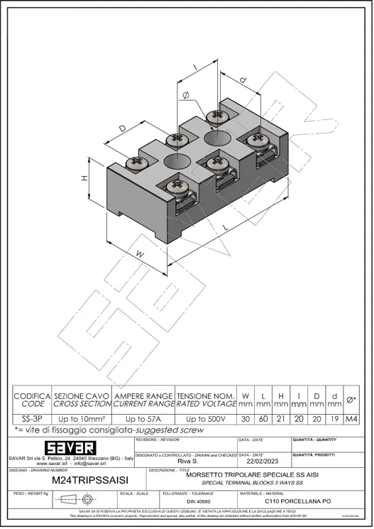 Spezielle Dreipol-Klemme SS - Klemmen