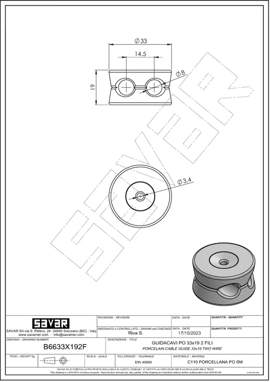 Weiße Porzellankabelführung - Retro-Isolatoren