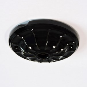 Porcelain ceiling rose Pompei Black - Retro Insulators