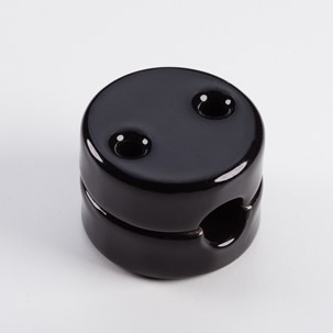 porcelain cable guide black - Retro Insulators