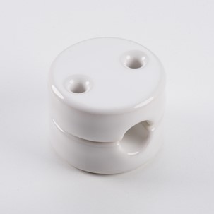 porcelain cable guide white - Retro Insulators