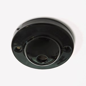 Porcelain ceiling rose Amalfi black - Retro Insulators