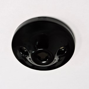 Porcelain ceiling rose Sorrento black - Retro Insulators