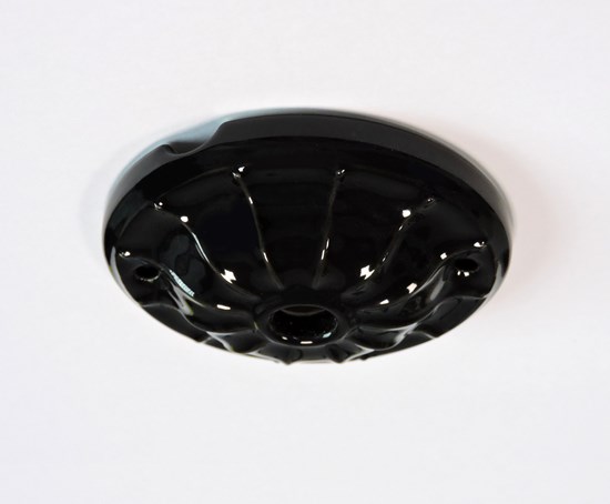 Porcelain ceiling rose Pompei Black - Retro Insulators