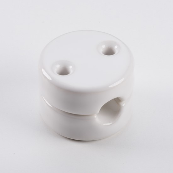 porcelain cable guide white - Retro Insulators