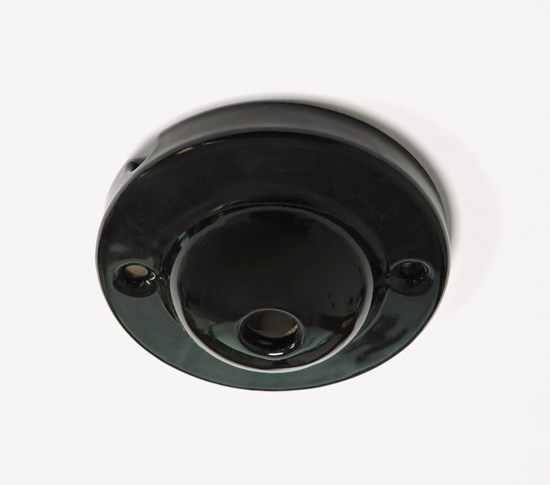 Porcelain ceiling rose Amalfi black - Retro Insulators