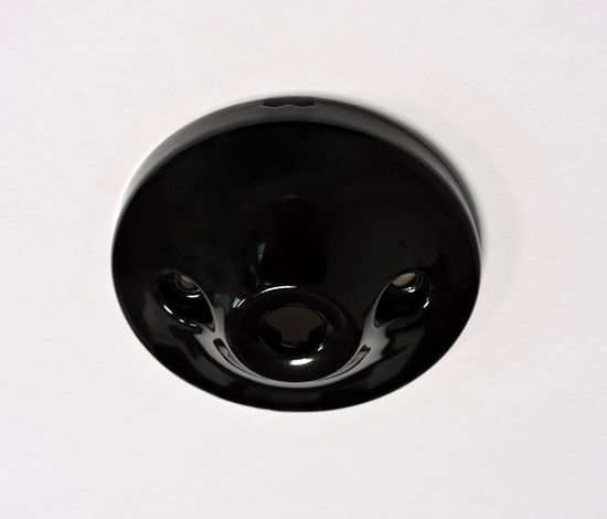 Porcelain ceiling rose Sorrento black - Retro Insulators