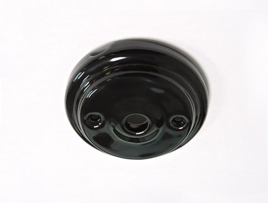 Porcelain ceiling rose Positano black - Retro Insulators