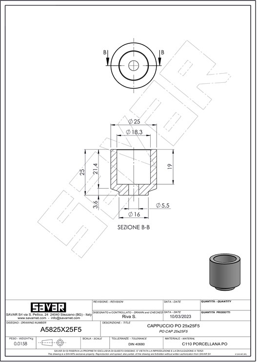 Ceramic Holder for Quartz Tubes - Bushings