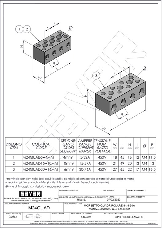 Terminal block four ways - Terminal blocks