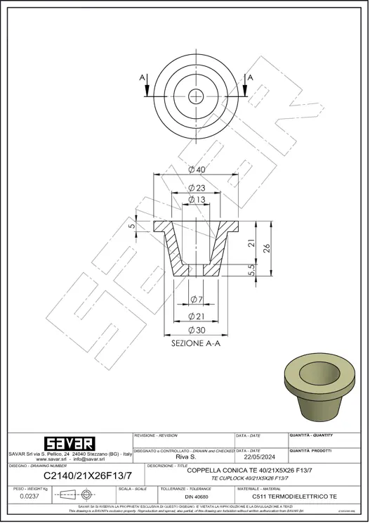 Ceramic cuplock anchor - Parts for industrial ovens