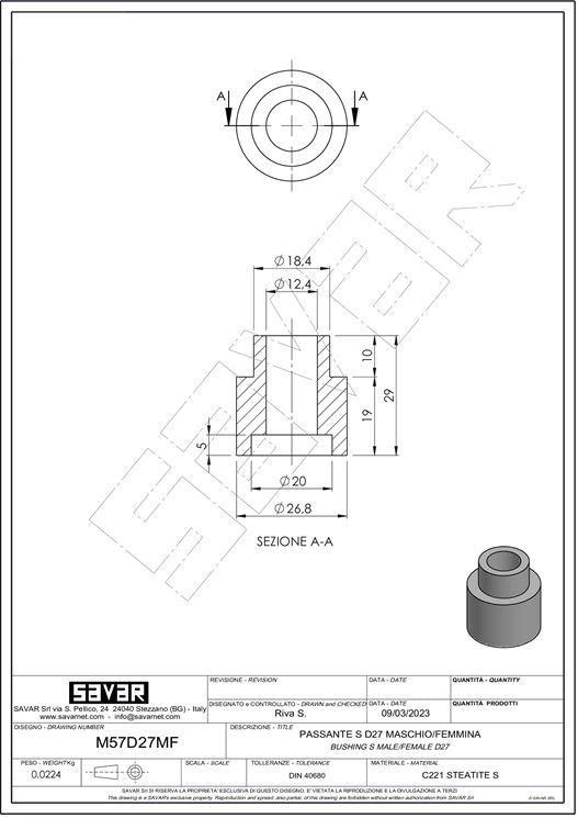 Steatite Bushing male and female - Bushings