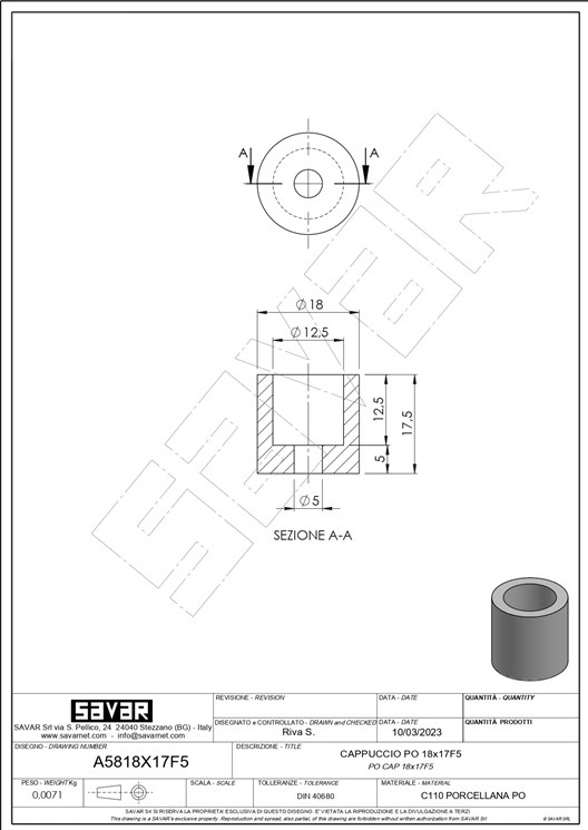 Ceramic Holder for Quartz Tubes - Bushings