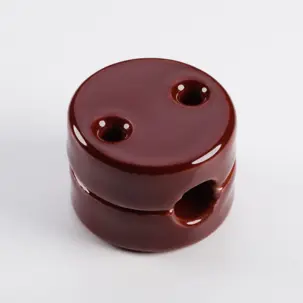 Guía de alambre de porcelana marrón - Aisladores retro