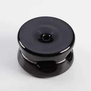 Guía de cable de porcelana negra - Aisladores retro