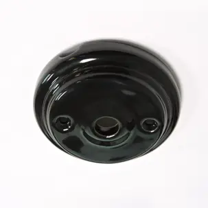 Roseta de porcelana negra de Positano - Aisladores retro