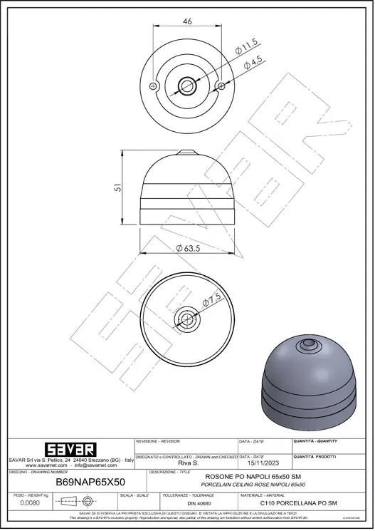 Roseta de porcelana blanca de Nápoles  - Aisladores retro