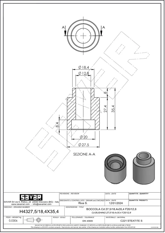 Bucle MF de esteatita - Bujes