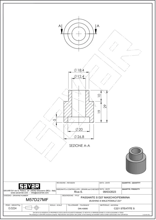 Bucle MF de esteatita - Bujes