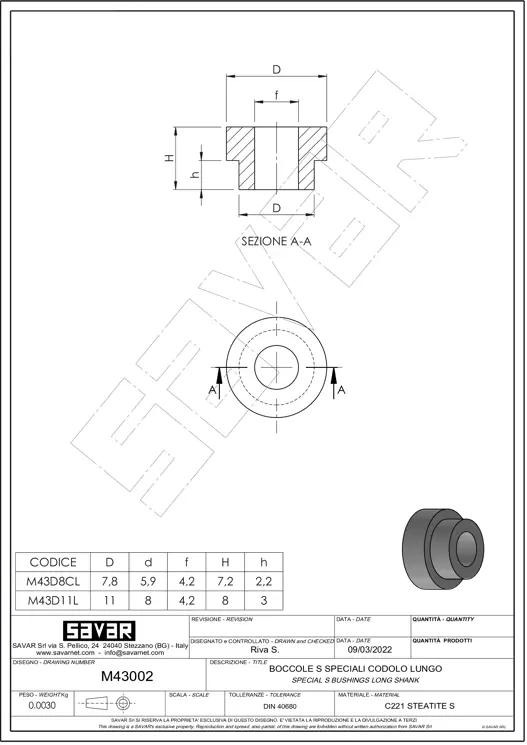 Bujes especiales de vástago largo - Bujes