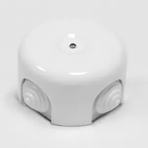 Boîte de jonction en porcelaine/plastique blanc - Isolants rétro