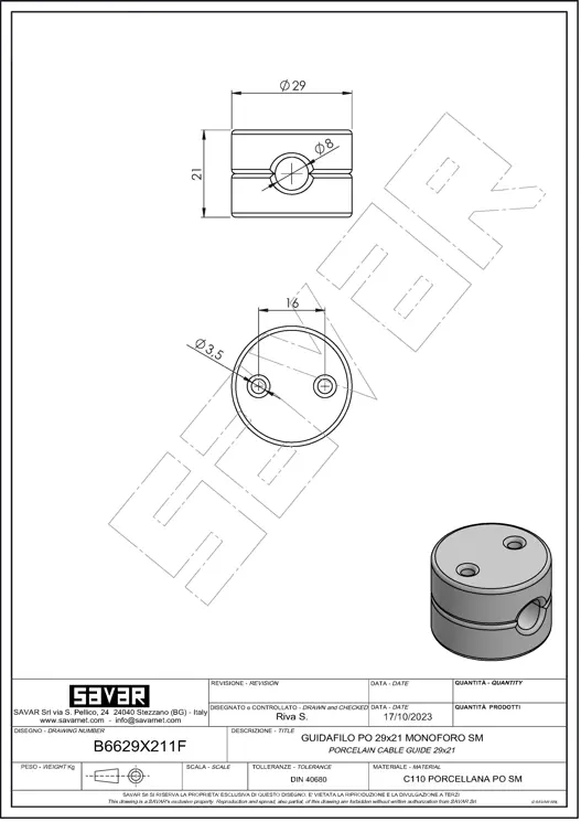 Guide en fil de porcelaine brun - Isolants rétro