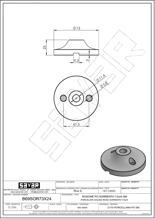 Roseau de plafond en porcelaine blanche de Sorrente - Isolants rétro