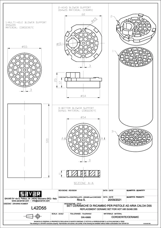 Ceramiche di ricambio per pistole ad aria calda D55 - Tubi e ricambi